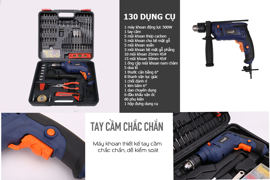 Máy khoan động lực Nikawa NK-ID130 1 Máy khoan động lực Nikawa NK-ID130